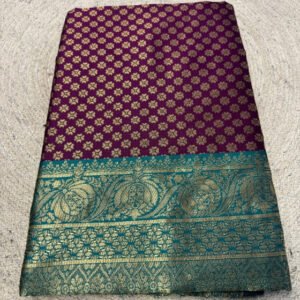 Spherevant Women's Jacquard Printed Saree With Unstitched Blouse 5.5Mtr (Purple)