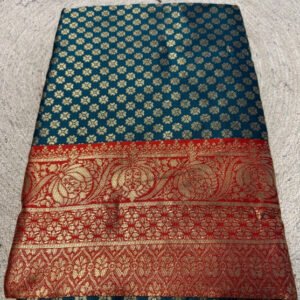 Spherevant Women's Jacquard Printed Saree With Unstitched Blouse 5.5Mtr (Teal)